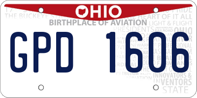 OH license plate GPD1606