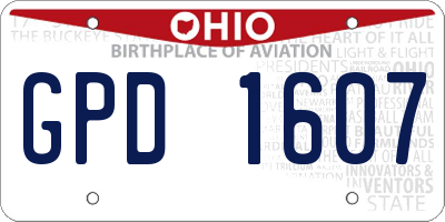 OH license plate GPD1607