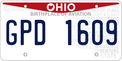 OH license plate GPD1609