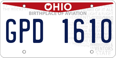 OH license plate GPD1610