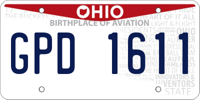 OH license plate GPD1611