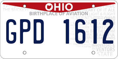 OH license plate GPD1612