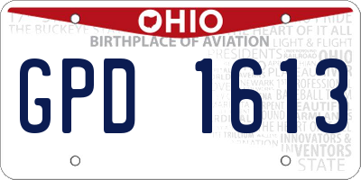 OH license plate GPD1613