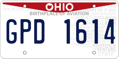 OH license plate GPD1614