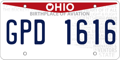 OH license plate GPD1616