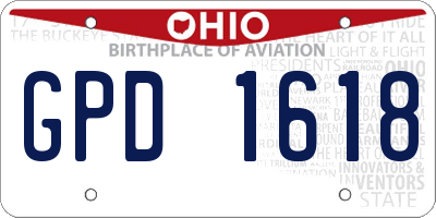 OH license plate GPD1618