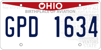 OH license plate GPD1634