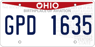 OH license plate GPD1635