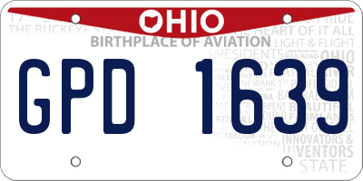 OH license plate GPD1639