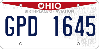OH license plate GPD1645