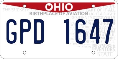 OH license plate GPD1647