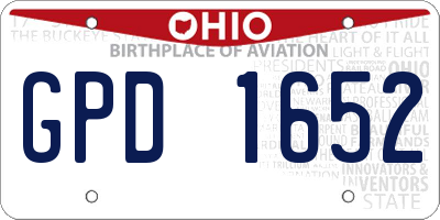 OH license plate GPD1652