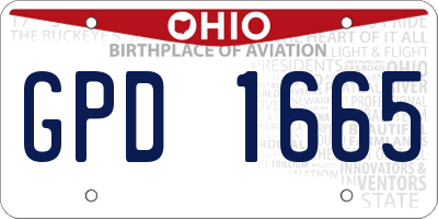 OH license plate GPD1665