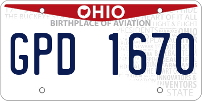 OH license plate GPD1670