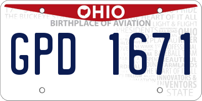 OH license plate GPD1671