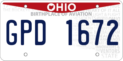 OH license plate GPD1672
