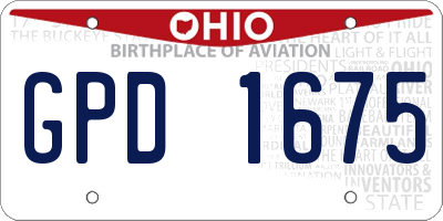 OH license plate GPD1675