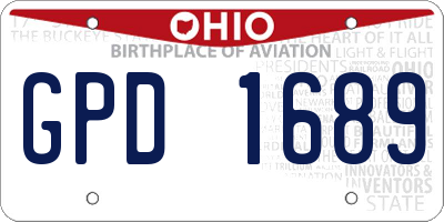 OH license plate GPD1689