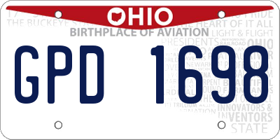 OH license plate GPD1698