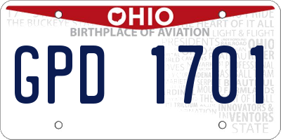 OH license plate GPD1701