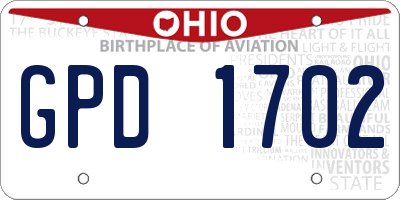 OH license plate GPD1702