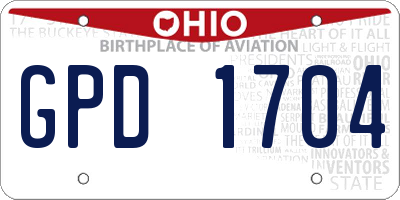 OH license plate GPD1704