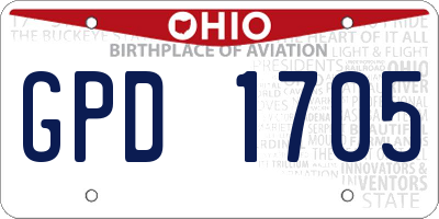 OH license plate GPD1705