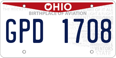 OH license plate GPD1708