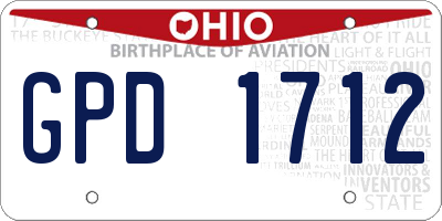 OH license plate GPD1712