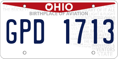 OH license plate GPD1713