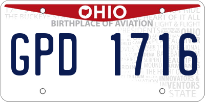 OH license plate GPD1716