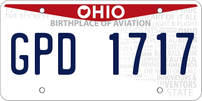 OH license plate GPD1717