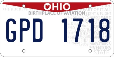 OH license plate GPD1718