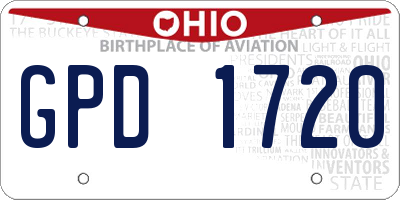 OH license plate GPD1720