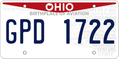 OH license plate GPD1722