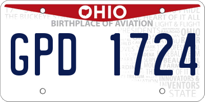 OH license plate GPD1724