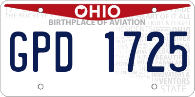 OH license plate GPD1725