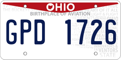 OH license plate GPD1726