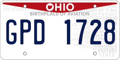 OH license plate GPD1728