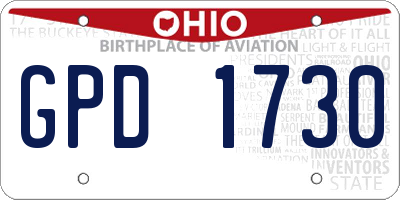 OH license plate GPD1730