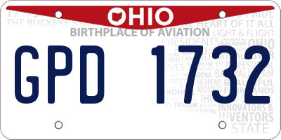 OH license plate GPD1732