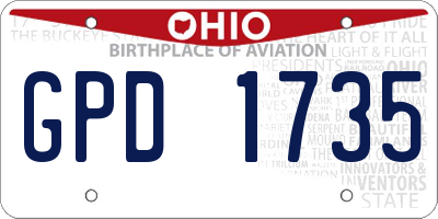 OH license plate GPD1735