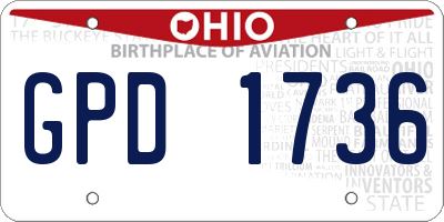 OH license plate GPD1736