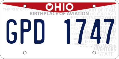 OH license plate GPD1747