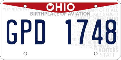 OH license plate GPD1748