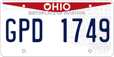 OH license plate GPD1749