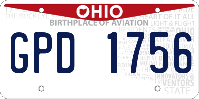 OH license plate GPD1756