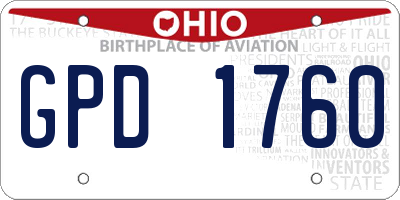 OH license plate GPD1760