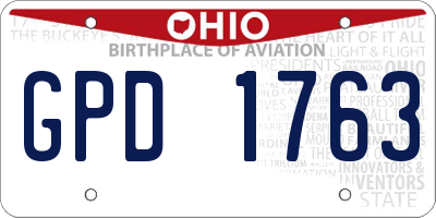 OH license plate GPD1763