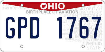 OH license plate GPD1767
